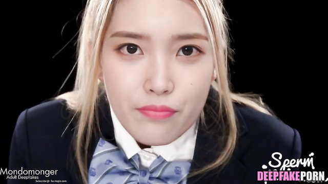 Lots of cumshots in IU's mouth - she swallows (진짜 가짜 아이유) [PREMIUM]