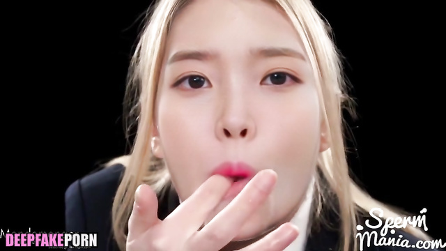 Lots of cumshots in IU's mouth - she swallows (진짜 가짜 아이유) [PREMIUM]