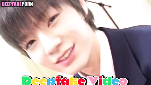 Sweet gay Jeno licking dildo on camera - fake // 엔시티 얼굴 교환