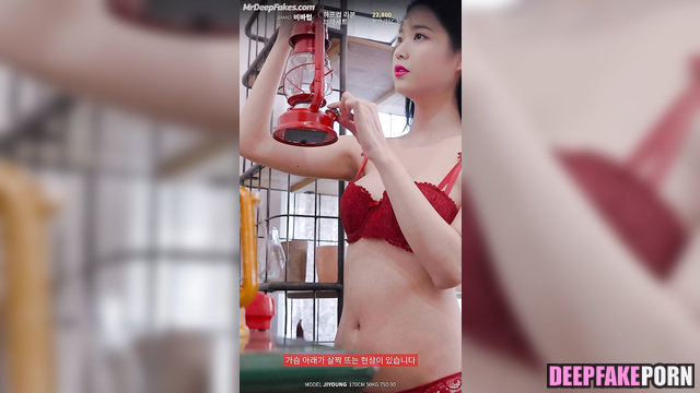 Sweet babe IU in red hot underwear sex scene - 아이유 딥 페이크 비디오