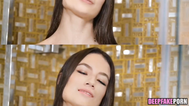 Fake girls Sakura Shymko and Kyedae bath masturbating