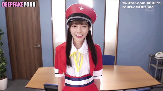 Fake Nao Kosaka made blowjob in police suit / 小坂 菜緒 日向坂46 [PREMIUM]