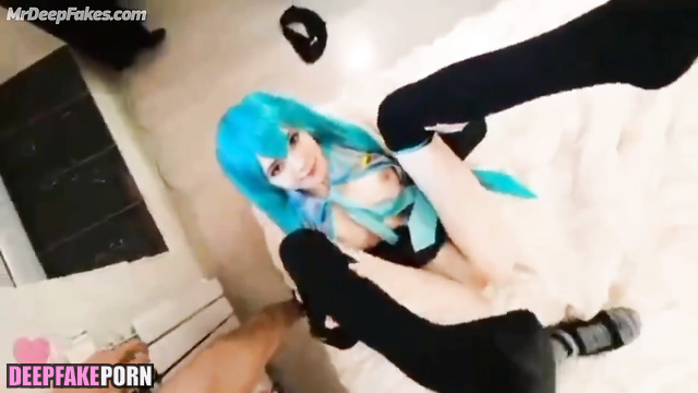 Real fake ASMR BlueKatie with acid hair color is fucked by neighbor