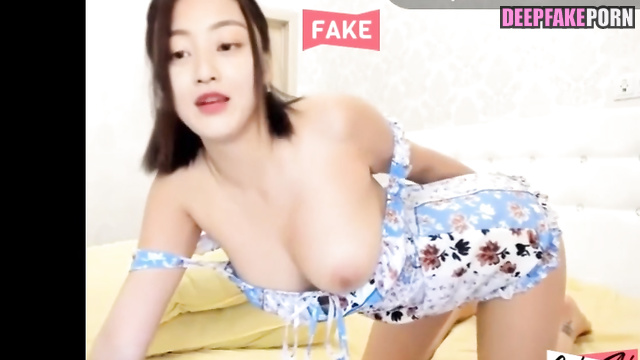 Sexy brunette touching cunt on video, Jihyo ai (トゥワイス ディープフェイクポルノ)