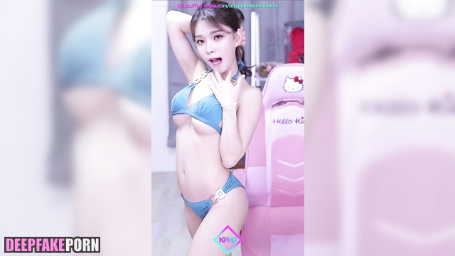 Winter solo fakeapp / girl dancing in blue bra 윈터 에스파 [PREMIUM]