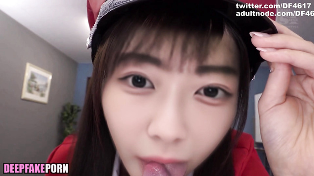 J-pop star Iwamoto Renka Nogizaka46 making a blowjob (ジェイポップ 岩本蓮加 乃木坂46 フェラ) [PREMIUM]