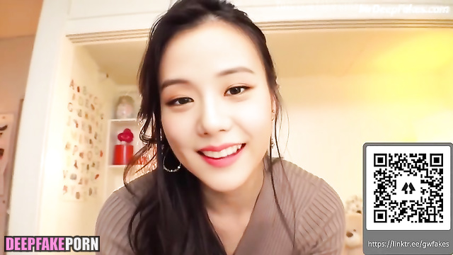 Cute fake Jisoo doing handjob // 지수 블랙핑크 가짜 포르노