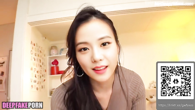 Cute fake Jisoo doing handjob // 지수 블랙핑크 가짜 포르노