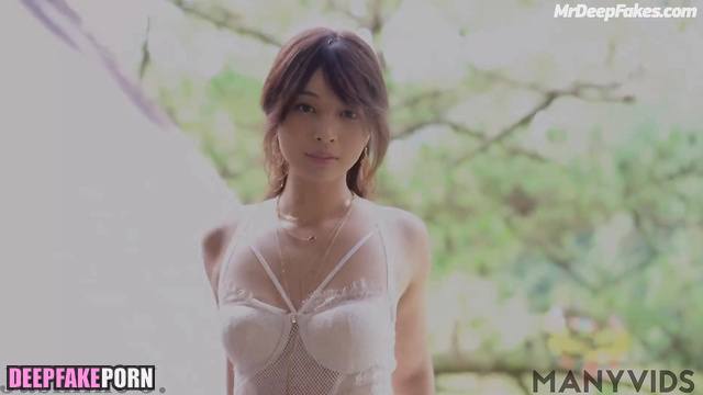 Japanese girl in charming lingerie in a country house
