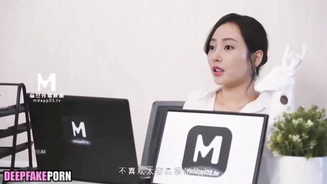 Couple had a good time in the office, Zhang Tian'ai ai (张天爱 真假) [PREMIUM]