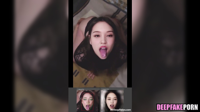 Adult Mina shows her sexy tongue on camera (トゥワイス 本物の偽物)