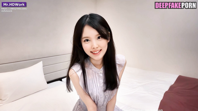 Shy and pretty Nayeon got creampie - real fake (トゥワイス セレブのセックス)