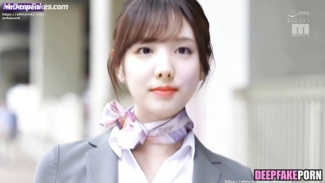 Hot leggy babe Nayeon (トゥワイス 本物の偽物) having cool sex after flight - A.I.