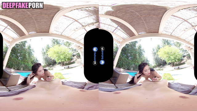 Pokimane fucking with rich daddy near the private pool - real fake