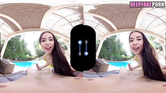 Pokimane fucking with rich daddy near the private pool - real fake