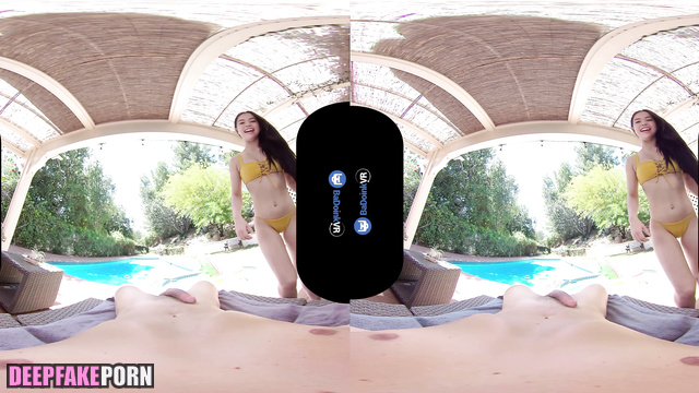 Pokimane fucking with rich daddy near the private pool - real fake