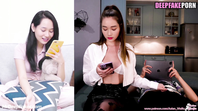 She gets distracted by phone during masturbation / Truc Anh real fake