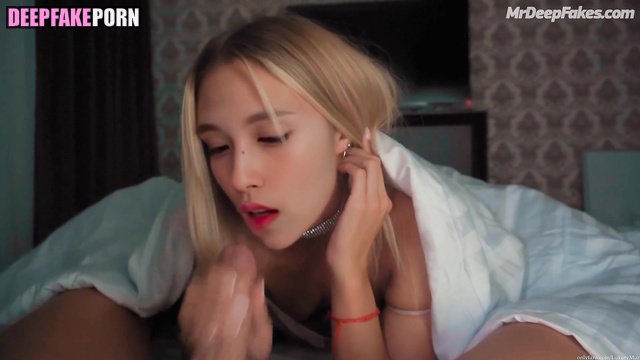 Blonde Mina [TWICE] loves sucking dick - fake porn / 미나 트와이스 가짜 연예인 포르노