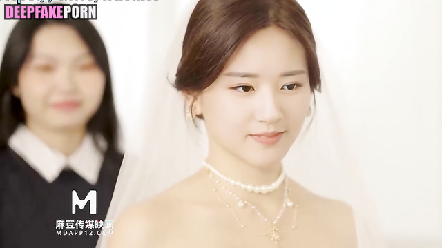 Bride 赵露思 Zhao Lusi gets ready to fuck with her husband 换脸 face swap