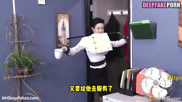 张雨绮 Zhang Yuqi masturbated her pussy while her boss was watching 人工智能 a.i.