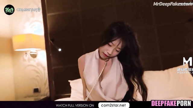 She spread her legs and asked to look, fake Kazuha アイズワン ディープフェイク エロ