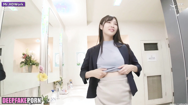 Colleagues kissing before fuck in the toilet, Chaewon AI / アイズワン フェイクポルノ