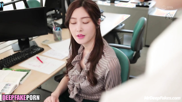 Zhang Tian'ai put on these stockings to fuck one of colleagues, ai 张天爱 换脸