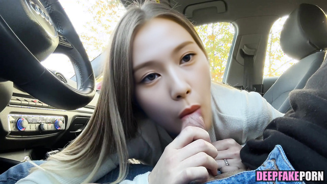 Cute blonde Sana トゥワイス インターネットの有名人 decided to make it in the car, A.I. [PREMIUM]