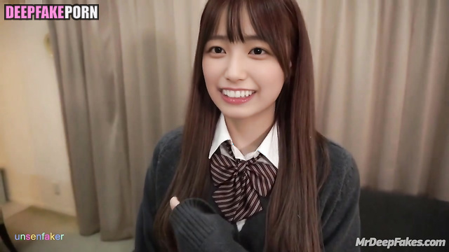 五百城茉央 乃木坂46 fake Ioki Mao dressed lke a schoolgirl, look