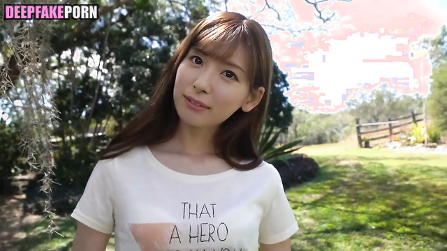 Solo ai scene with sexy star in bikini, Aiko Kaito (皆藤愛子 ディープフェイク)