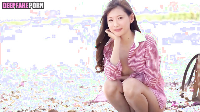 Solo ai scene with sexy star in bikini, Aiko Kaito (皆藤愛子 ディープフェイク)