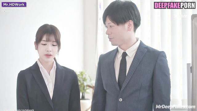 Office lady couldn't resist her new colleague アイズワン 人工知能 Yujin real fake