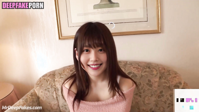 Fake Kasumi Arimura (有村 架純 アダルトビデオ) and her first boyfriend alone at home