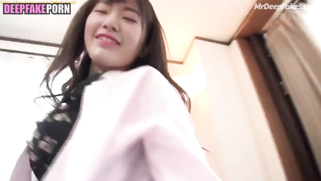 Korean star Sakura Miyawaki having fun with her teacher 한국어 미야와키 사쿠라