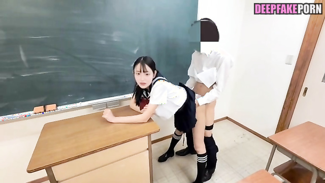 Face Swap Sakuraba Haruka (桜庭遥花) Teacher fucks schoolgirl