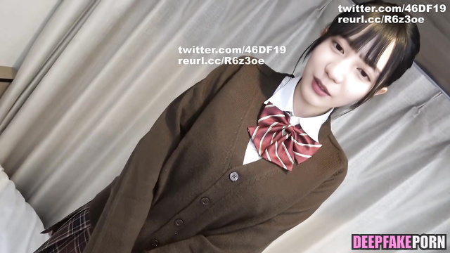 AI Schoolgirl with big boobs Nao Kosaka (Hinatazaka46) spreads her cunt 日向坂46 小坂 菜緒 フェイクポルノ フェラ [PREMIUM]