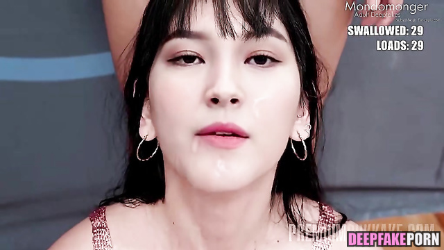 Nancy MOMOLAND got soft bukkake on face and mouth / フェイク モモランド [PREMIUM]